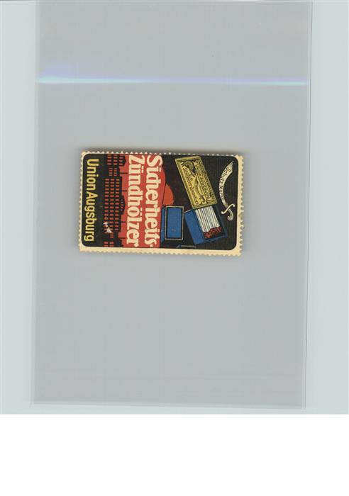 Werbung Sicherheitszündhölzer Union Augsburg