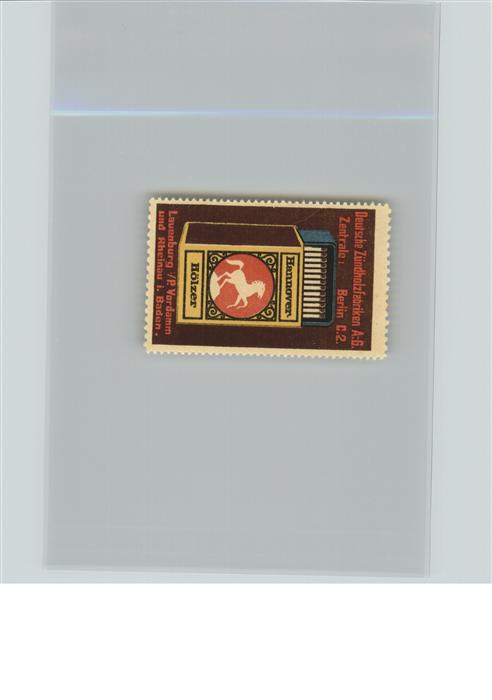 Werbung Zündholzfabrik Berlin