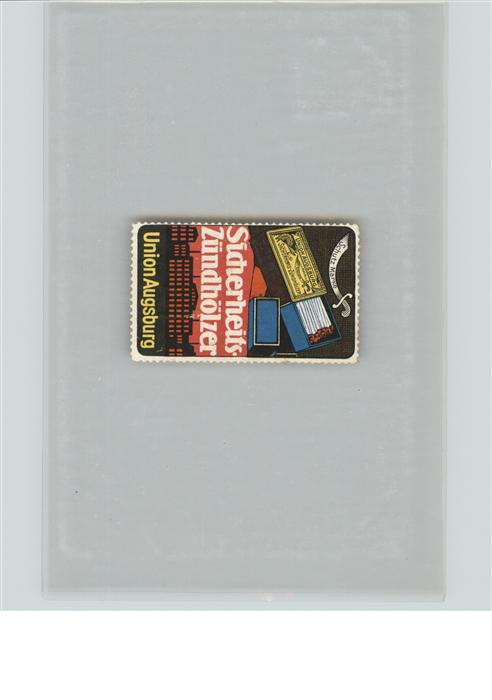 Werbung Sicherheitszündhölzer Union Augsburg