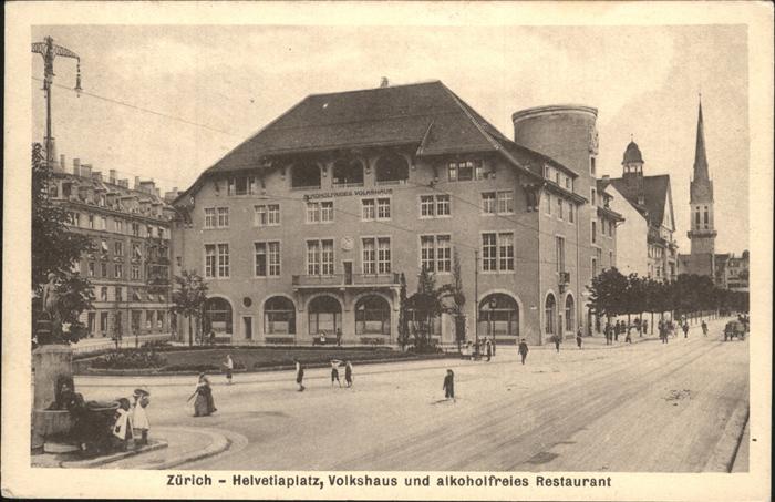 Zuerich Helvetiaplatz Volkshaus Alkoholfreies Restaurant Brunnen