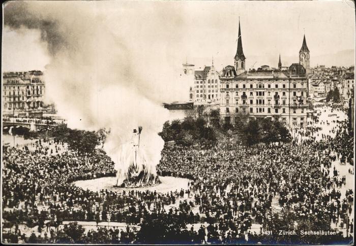 Zuerich Sechselaeuten Feuer