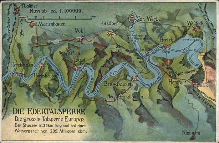Edertal Edertalsperre Übersichtskarte