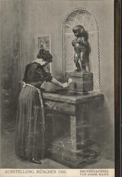 Muenchen Bayern Brunnenbuberl Herm. Hahn Ausstellung