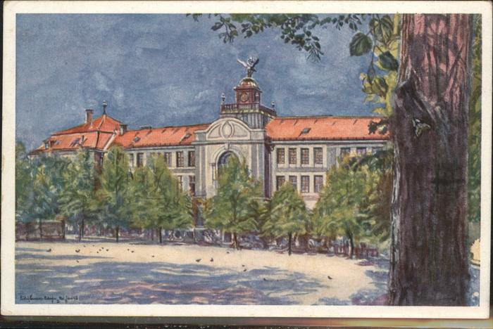 Muenchen Theresiengymnasium Aquarell Ludwig Kemm