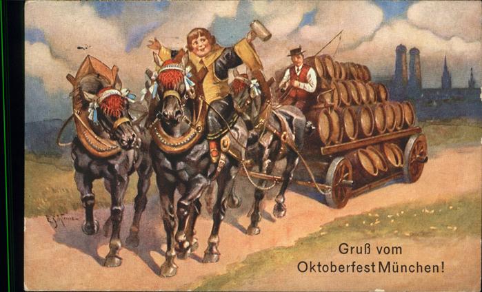 Oktoberfest Pferdekutsche Münchner Kindl
