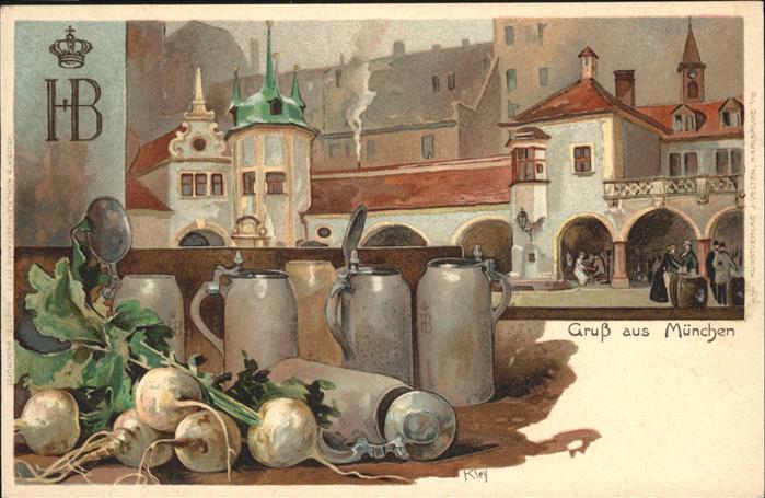 Kley Bierkrüge Radieschen