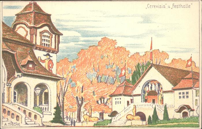 Landesausstellung Bern 1914 Cerevisia Festhalle A. Tieche