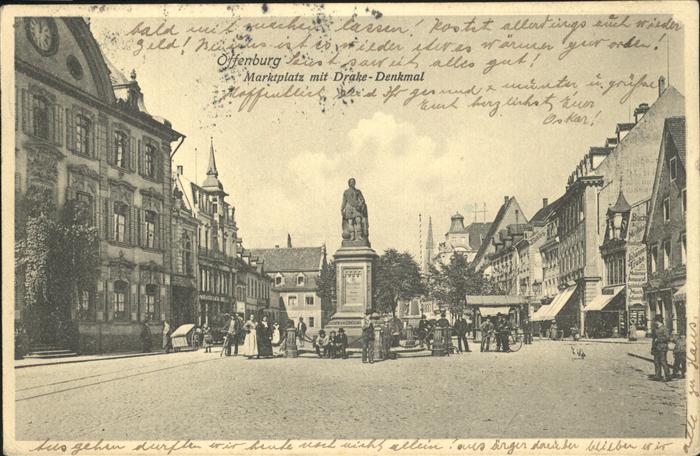 Offenburg Marktplatz Drakedenkmal