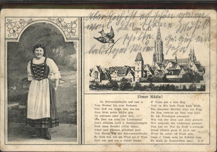 Ulm Donau Ulmer Mädla Tracht Schwalbe Geschichte