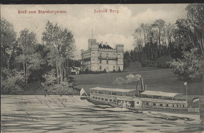 Starnbergersee Schloß Berg Dampfschiff