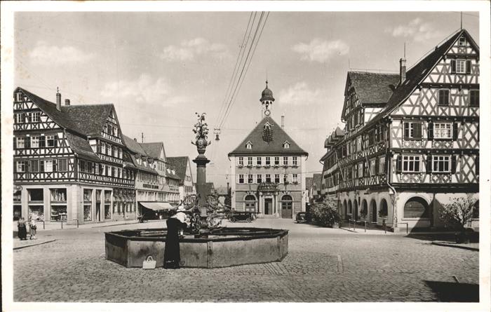 Schorndorf Wuerttemberg Marktplatz Brunnen