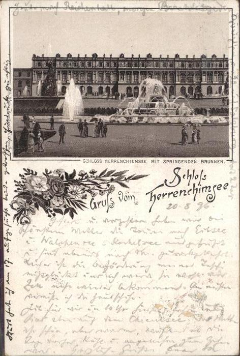 Herrenchiemsee Bayern Schloss Herrenchiemsee Springenden Brunnen