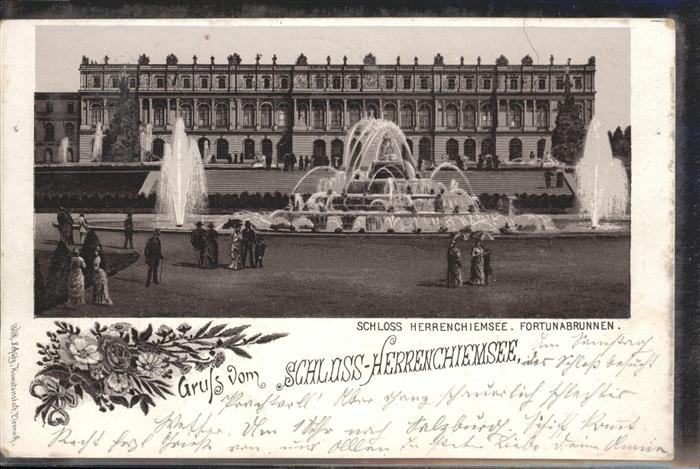 Herrenchiemsee Bayern Schloss Herrenchiemsee Fortunabrunnen