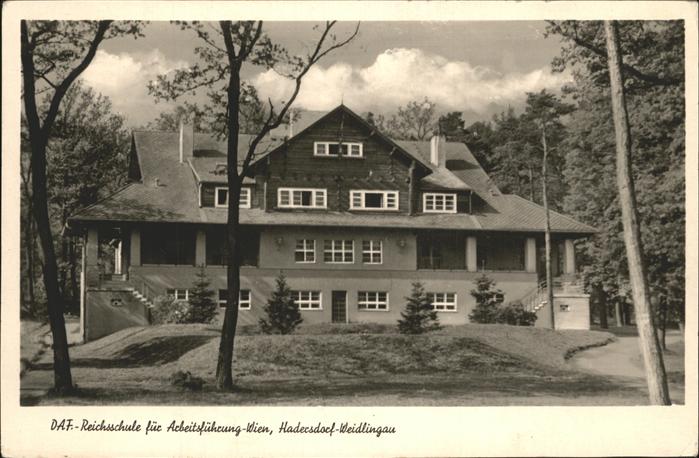 Hadersdorf Weidlingau DAF-Reichsschule für Arbeitsführung