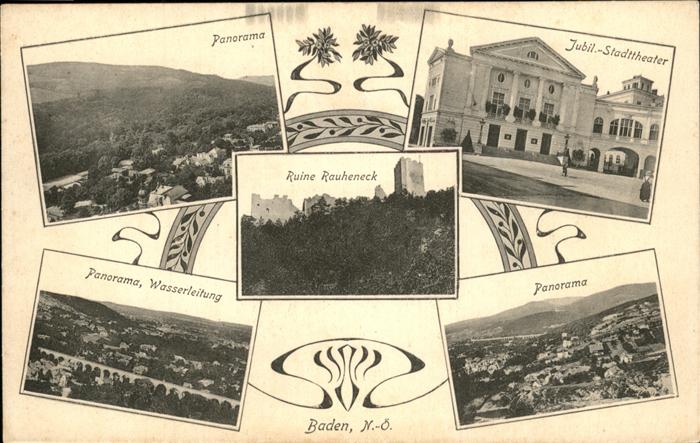 Baden Wien Panorama Jubil. Stadttheater Wasserleti