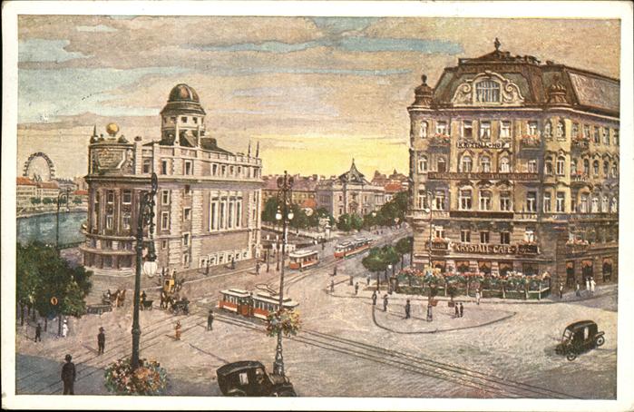 WIEN AT Aspernplatz Urania Kristallcafe Strassenbahn