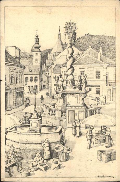 Moedling Brunnen Markt