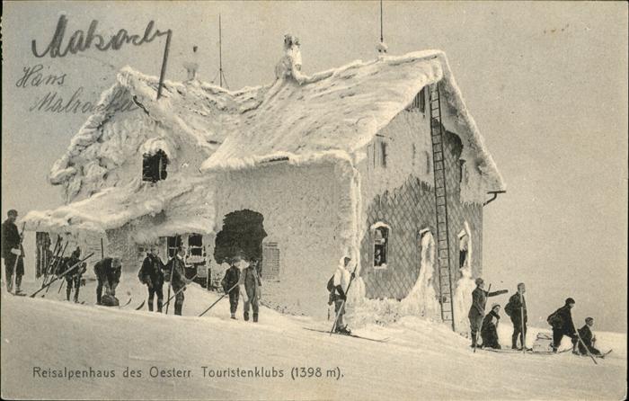 Reisalpe Reisalpenhaus Skifahrer
