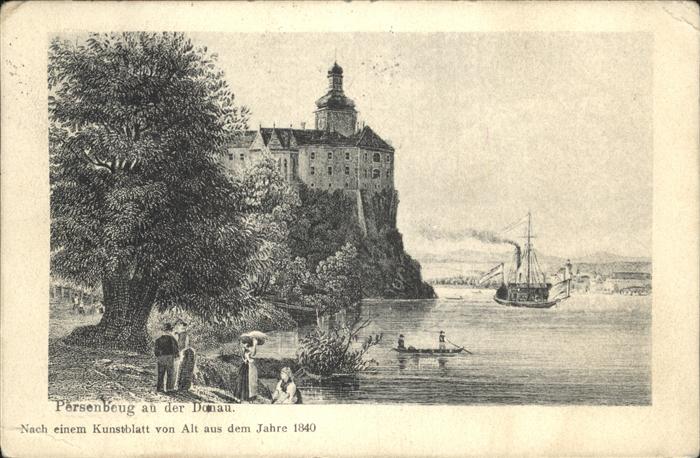 Persenbeug-Gottsdorf 1840 Schiff Kunstblatt