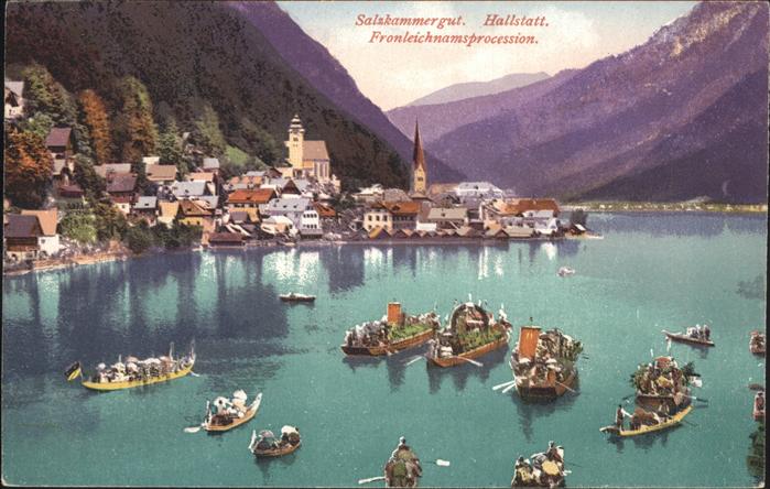 Hallstatt Austria Fronleichnamsprozession Boote