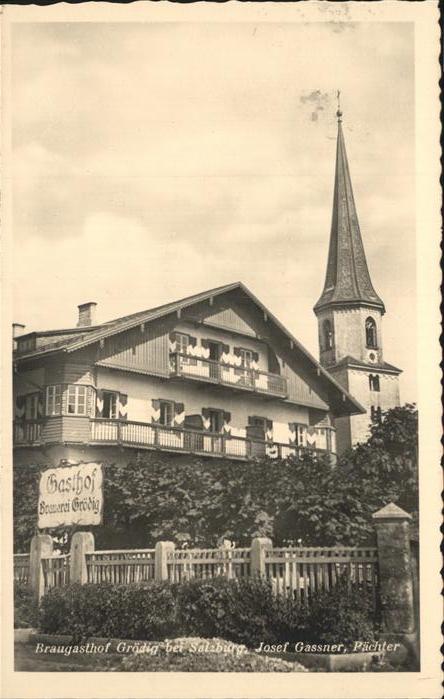 Groedig Gasthof Grödig Kirche Flachgau