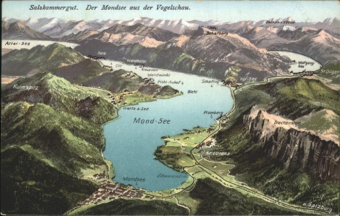 Mondsee Salzkammergut Mondsee aus der Vogelschau Salzkammergu
