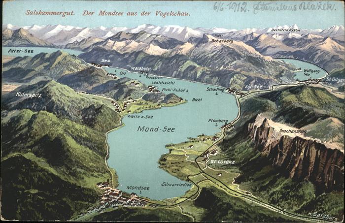 Mondsee Salzkammergut Mondsee aus der Vogelschau Salzkammergu