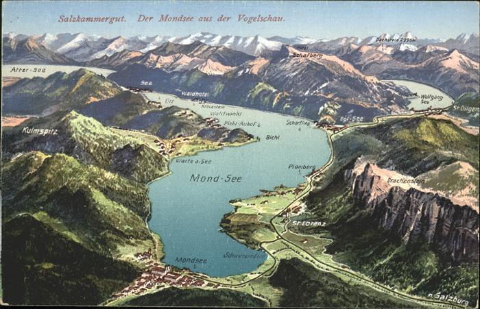 Mondsee Salzkammergut Mondsee aus der Vogelschau Salzkammergu