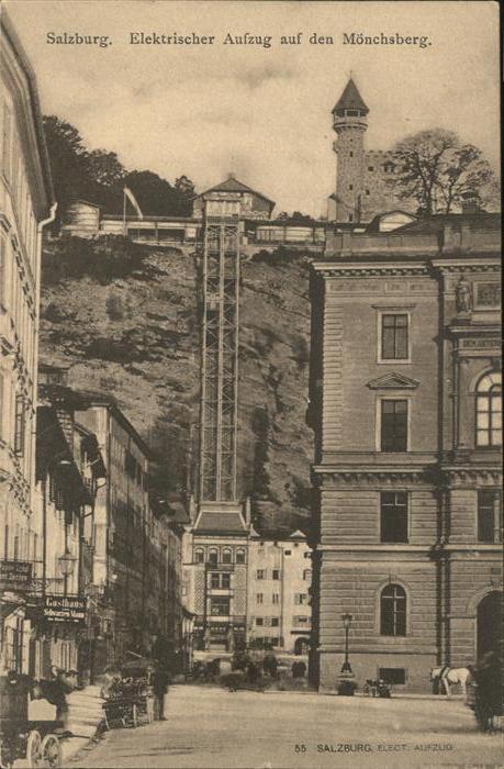 Salzburg Oesterreich Elektrischer Aufzug auf den Mönchsberg