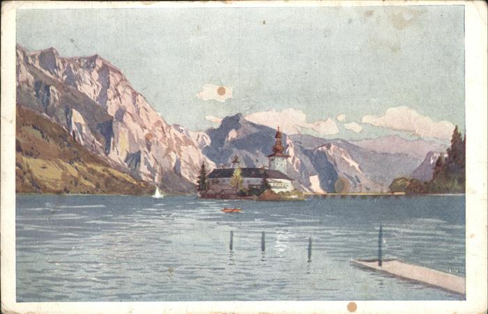 Gmunden Salzkammergut Schloss Ort Traunsee Künstlerkarte