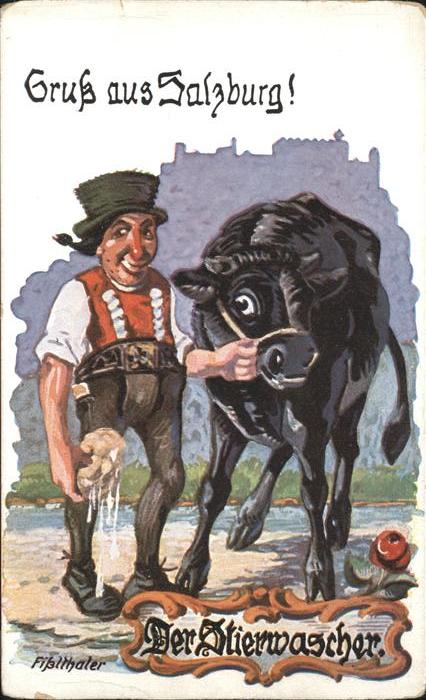 SALZBURG  AT Der Stierwascher Kuenstlerkarte