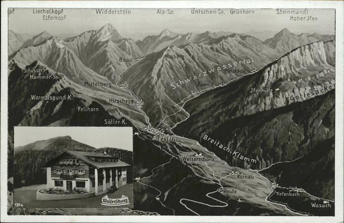 Walserschanz Kleinwalsertal Schwarwassertal Breitach Klamm Kornau L
