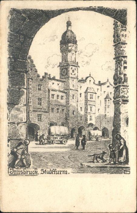 Innsbruck Stadtturm Künstlerkarte