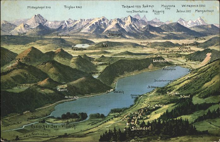 Steindorf Ossiacher See Panorama Triglau Mittagskogel Tschoran