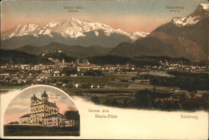 SALZBURG  AT Kirche Maria Plain Festung Teilansicht Salzburg Hoher Goell Untersb