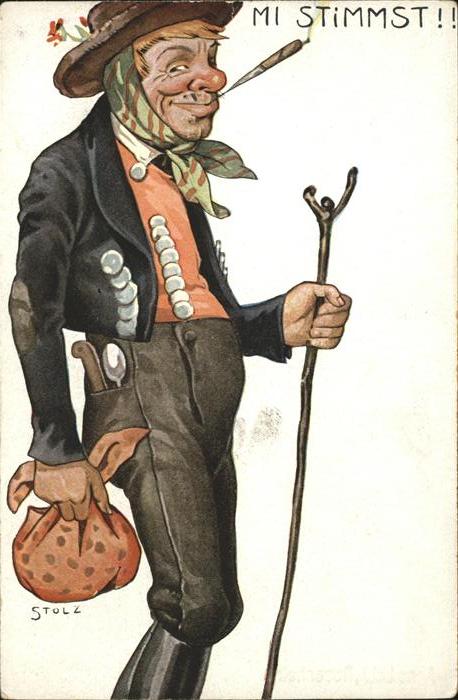 Kuenstlerkarte Nr 3676 Stolz Wanderer Zigarre