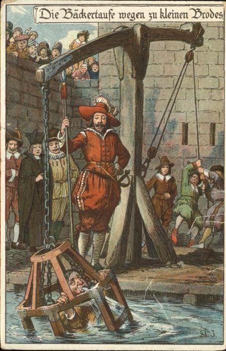 Gericht Justiz Bäckertaufe wegen zu kleinen Brodes Ad