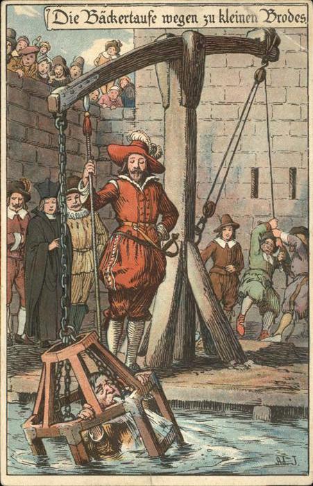Gericht Justiz Bäckertaufe wegen zu kleinen Brodes Ad