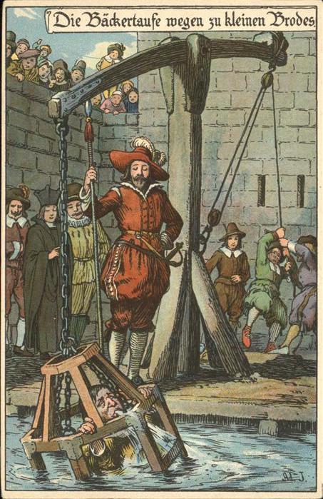Gericht Justiz Bäckertaufe wegen zu kleinen Brodes Ad