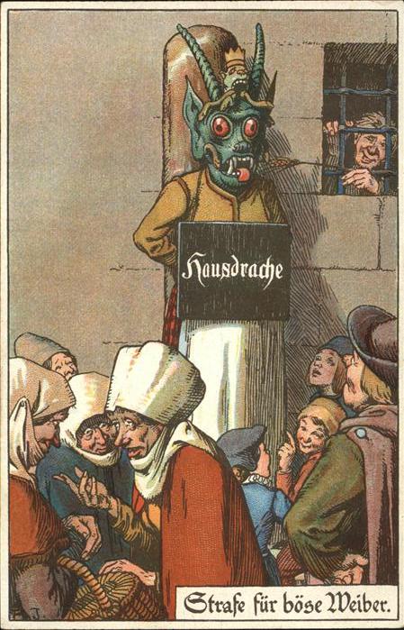Gericht Justiz Hausdrache Strafe für böse Weiber Ad J