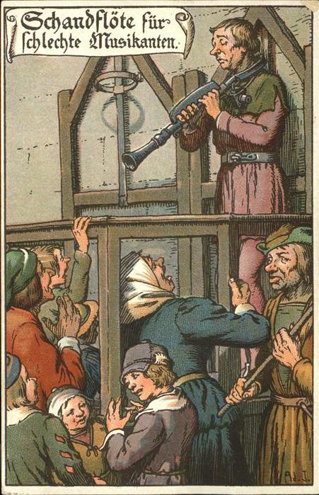 Gericht Justiz Strafe Schandflöte für schlechte Musika