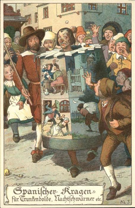 Gericht Justiz Strafe Spanischer Kragen für Trunkenbol