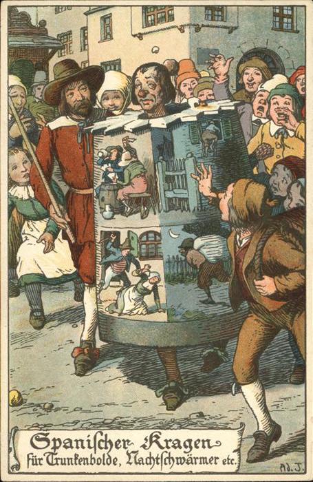 Gericht Justiz Strafe Spanischer Kragen für Trunkenbol