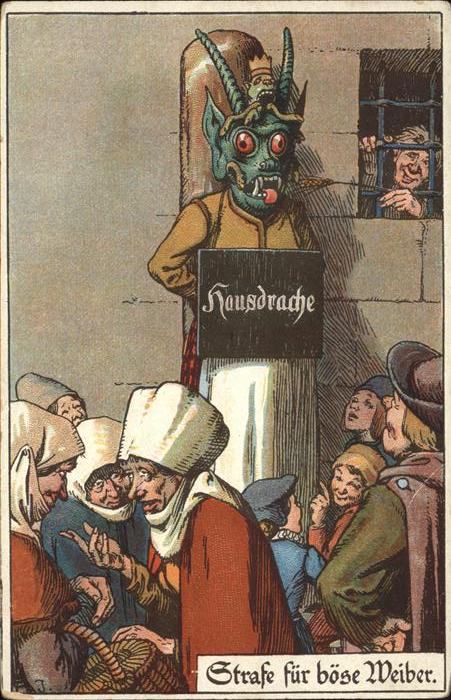 Gericht Justiz Hausdrache Strafe für böse Weiber Ad J