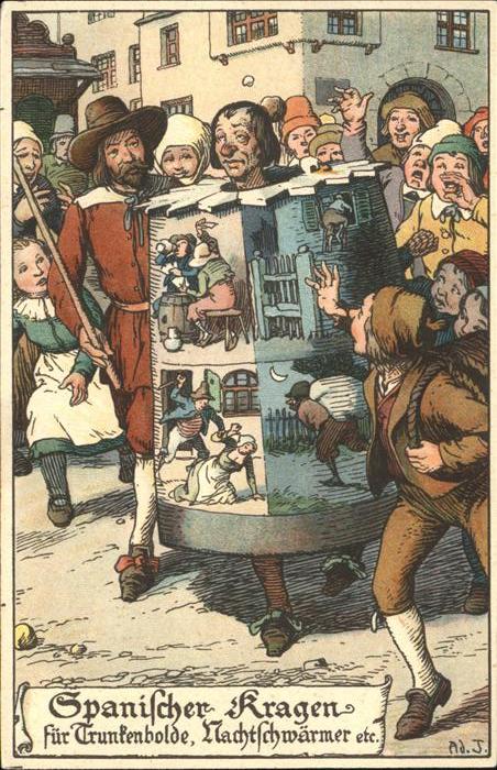 Gericht Justiz Strafe Spanischer Kragen für Trunkenbol