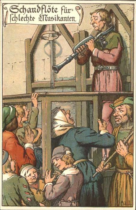 Gericht Justiz Strafe Schandflöte für schlechte Musika