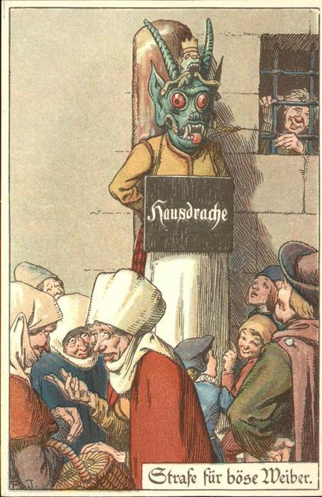Gericht Justiz Hausdrache Strafe für böse Weiber Ad J