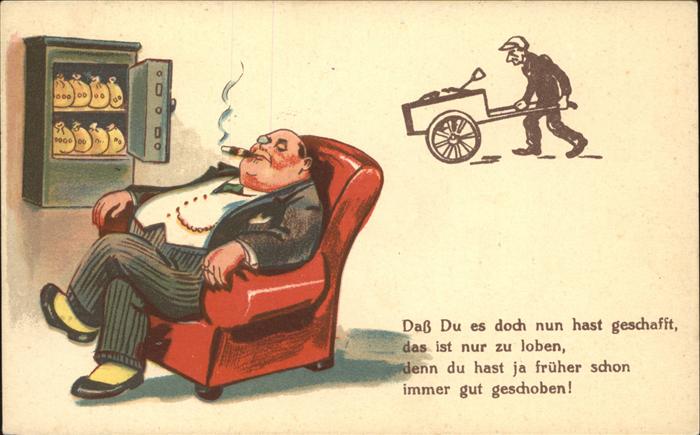 Zigarre Tresor Geldsäcke Schubkarre