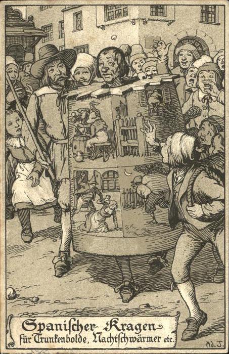 Gericht Justiz Strafe Spanischer Kragen für Trunkenbol