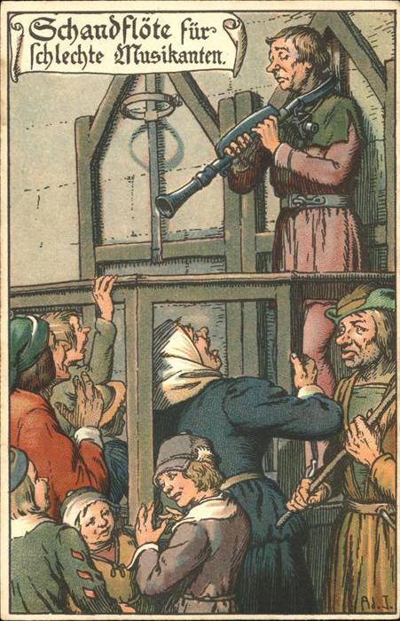 Gericht Justiz Strafe Schandflöte für schlechte Musika
